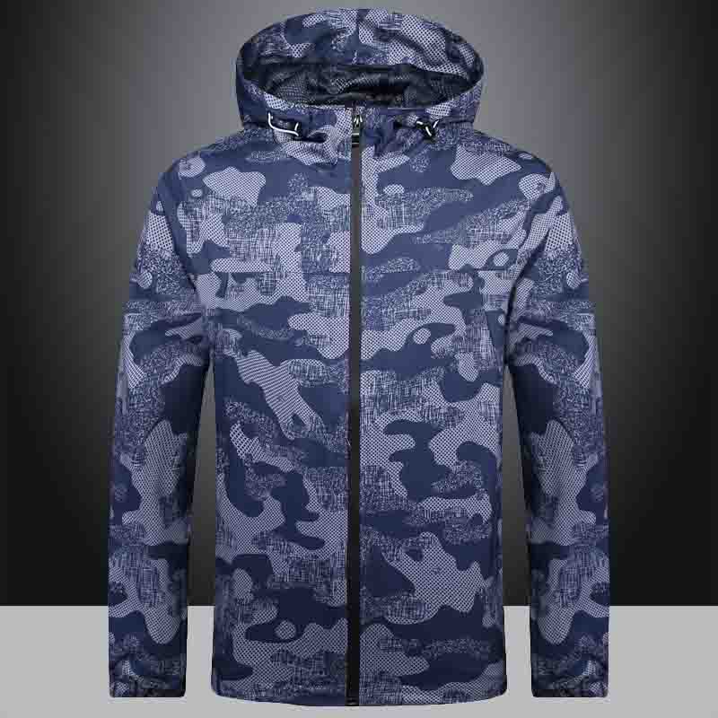 

Men Jacket Spring and Autumn New Mens Fashion Pattern Jackets Top Quality Mens Jackets Casual Hooded Windbreaker 3 Colors Size -4XL, Black
