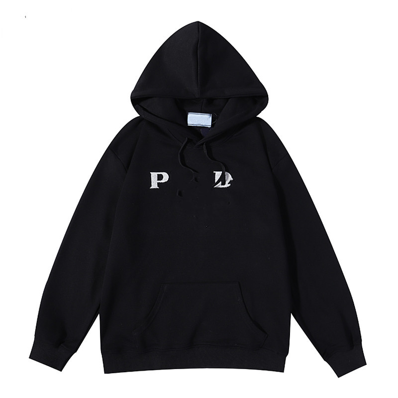 

Luxury Hoodies Autumn Unisex Brand Logo Sweatshirts Tops Original Quality Cotton Casual Pullover Men Women Boy Girl Lovers, Black