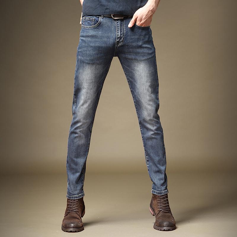

Men Blue Jeans Fashion Causal Slim Fit Straight Denim Pants
