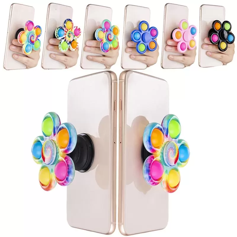 

Sensory Pop Bubble Cellphone Stands Fidget Spinners Decompression Toy Silicone Phone Stand with Anti Stress Anxiety Pressure Finger Bubble Push Toys