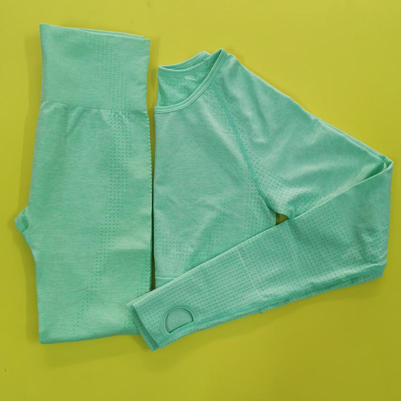 

Seamless Yoga Set Gym Fitness Clothing Women Yoga Suit Sportswear Female Workout Leggings Top Sport Clothes Training Tights, Black