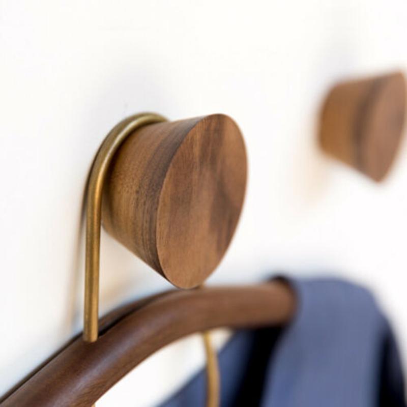 

Nordic solid wood hook creative door wooden hook living room wall strong portable coat