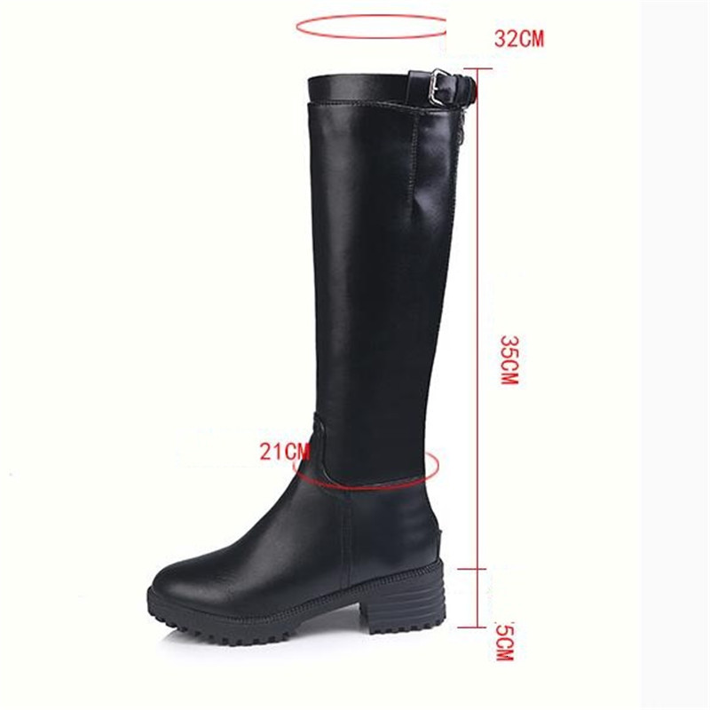 

2021 New Winter Zipper Boots at Height of the Knee-boots High Women's Square Fashion Black Female Warm Furry Snowshoes Round Foot Shoes MJRY