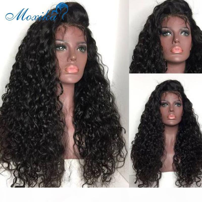

Water Wave Wig Lace Front Human Hair Wigs Brazillian Hair Wigs 4x4 13x4 13x1 Remy 150 180 Preplucked And Bleached Knots Lace Wig, Black;brown