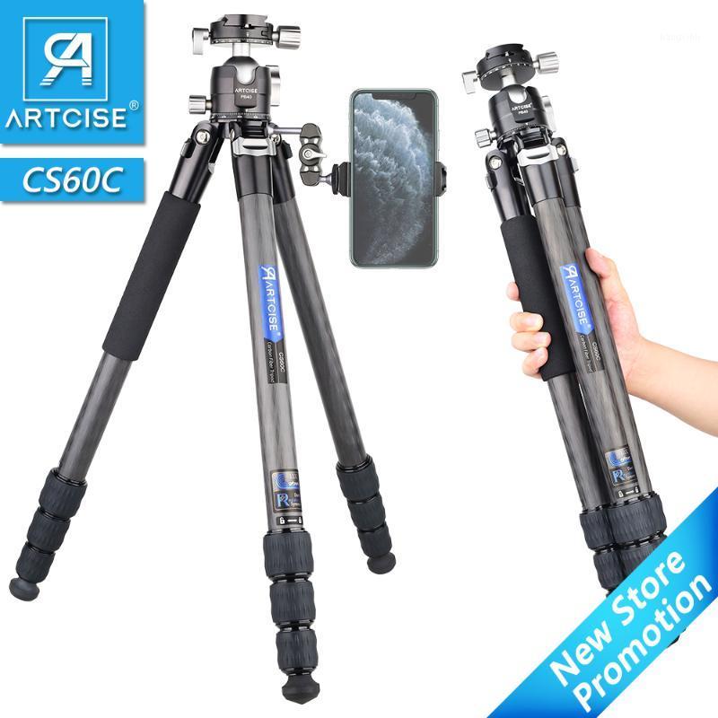 

CS60C Professional 10 Layers Carbon Fiber Tripod for DSLR Camera Heavy Duty 40mm Low Profile Ball Head Compact Structure 175cm1