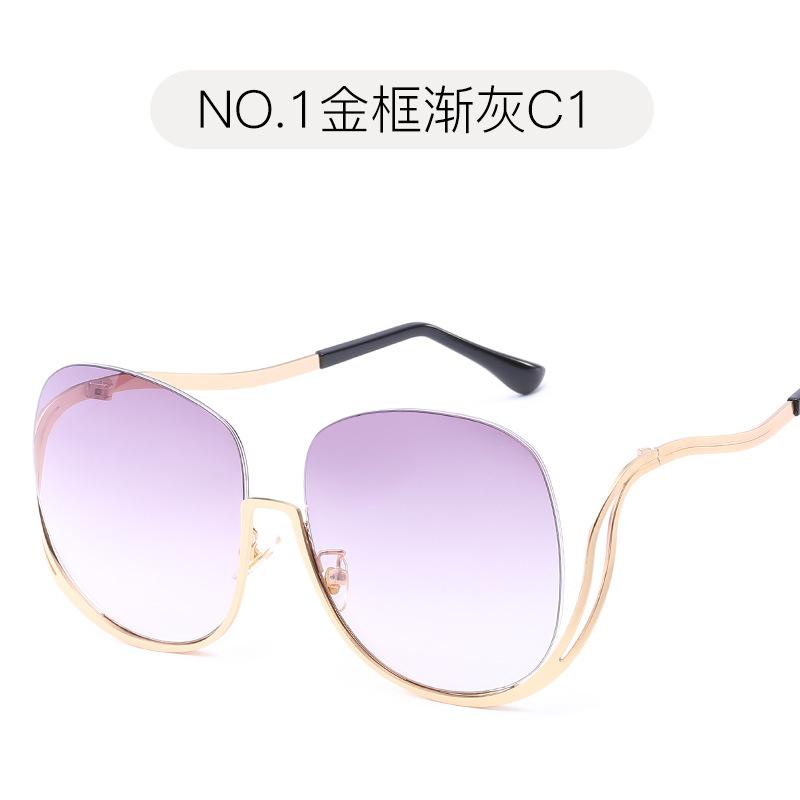 

OLOEY Brand Women Sunglasses Large Square Metal Trend Glasses for Girls Fashion Designer European American Driving UV400 Oculos