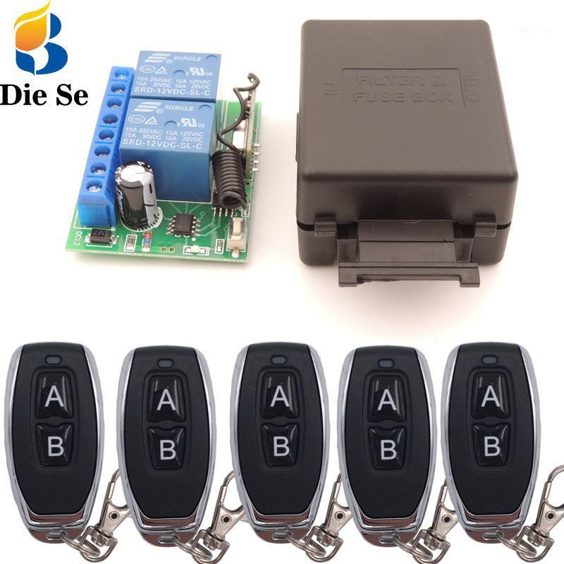 

433MHz Universal Wireless Remote Control DC 12V 2CH rf Relay Receiver and Transmitter for Universal Garage door and gate Control1