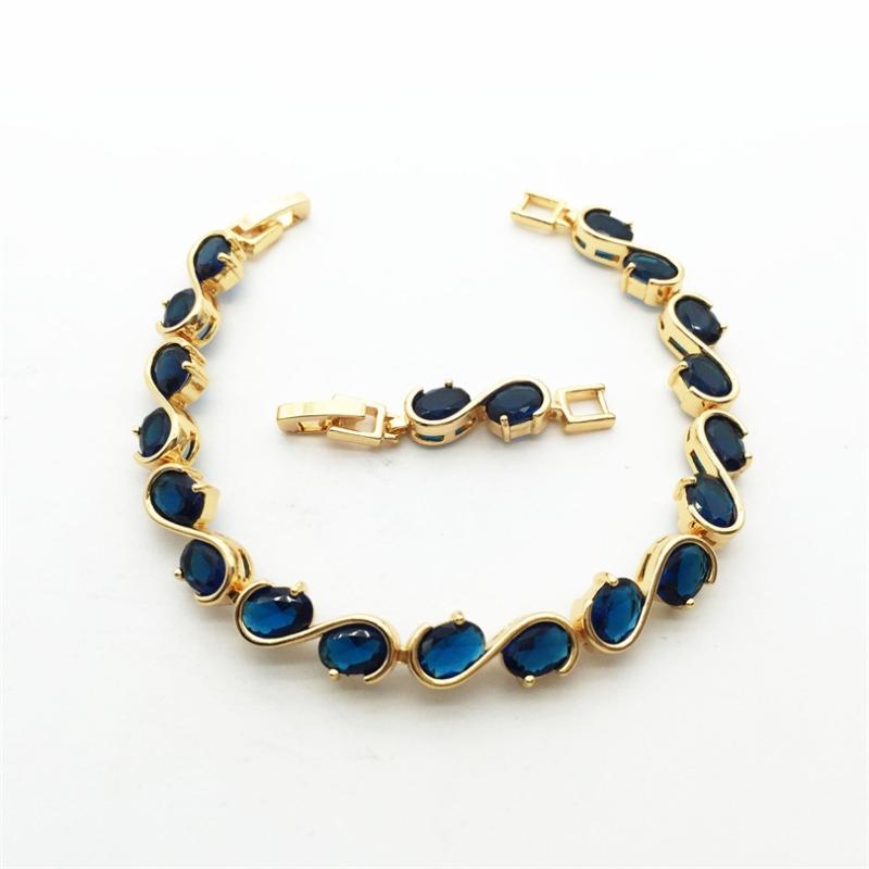 

Zircon Bracelet Unique Design Trendy Gold color Luxury Montana Cubic Zirconia Jewelry Chain Bracelets Wholesale
