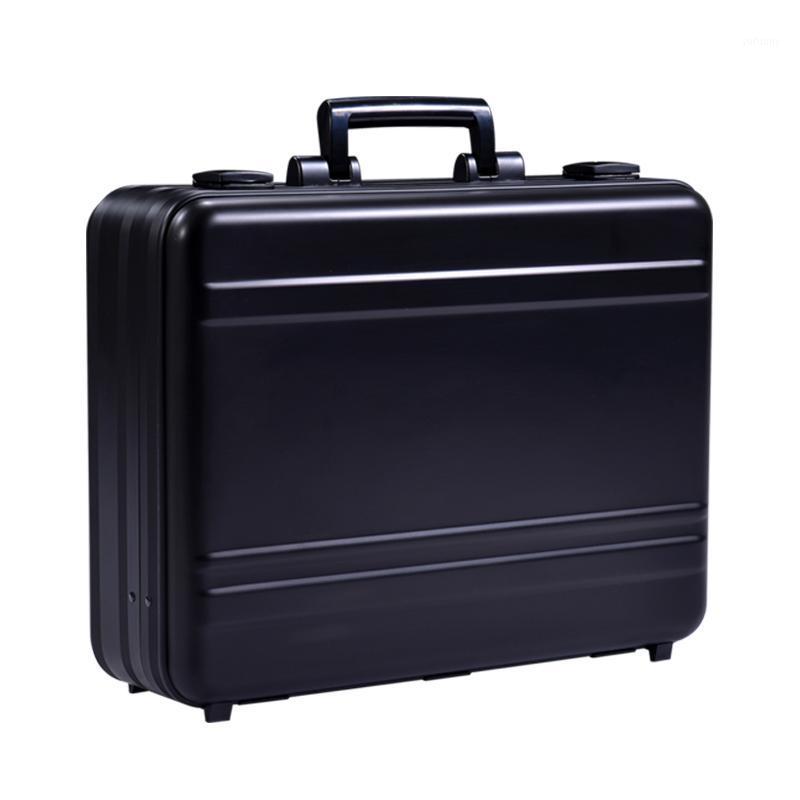 

14 17 Inch Laptop Briefcase Jewellery Cash Car-carrying Case A4 Document Brief Case Silver & Black1, Black 46x35x155cm