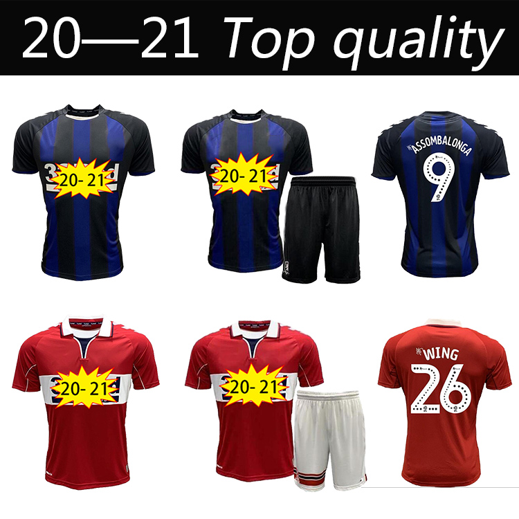

2020 2021 MIDDLESBROUGH 20 21 Soccer jersey Ashley Michael Fletcher 11 FLINT 24 WING 26 ASSOMBALONGA 9 home away football shirts, Black