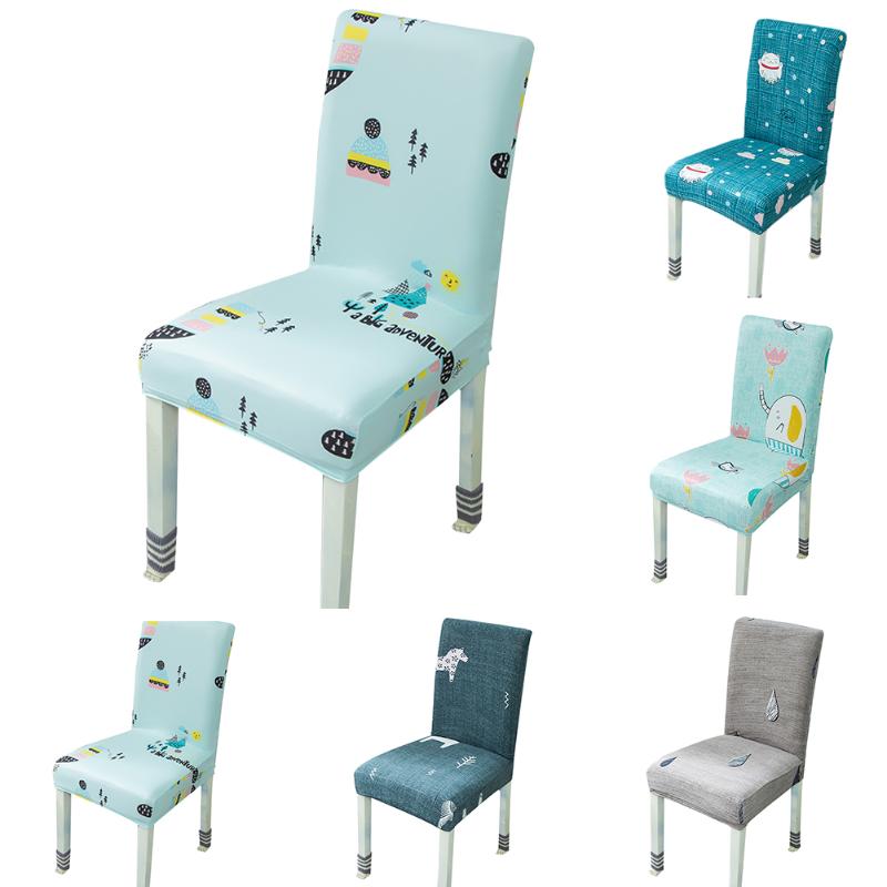 

Spandex Elastic Printing Dining Chair Slipcover Modern Removable Anti-dirty Kitchen Seat Case Stretch Chair Cover for Banquet