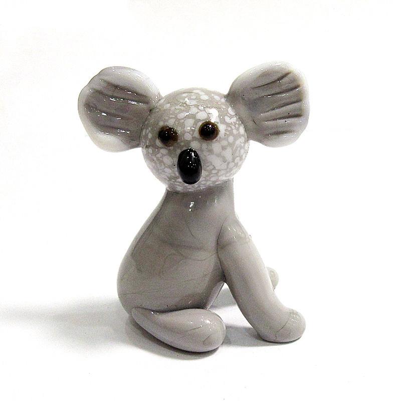 

Handicrafts miniature Grey murano glass koala art figurine cute animal small statue Ornament gift for kid Home Decor Accessories