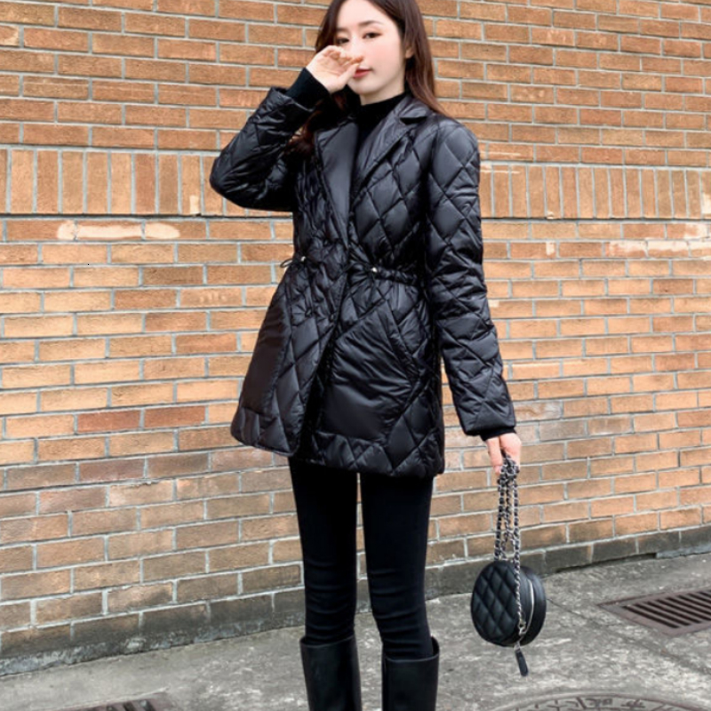 

2021 New Inverno Feminino Impermevel Para Baixo De Pato Pena Cinto Jaqueta 3crq, Beige