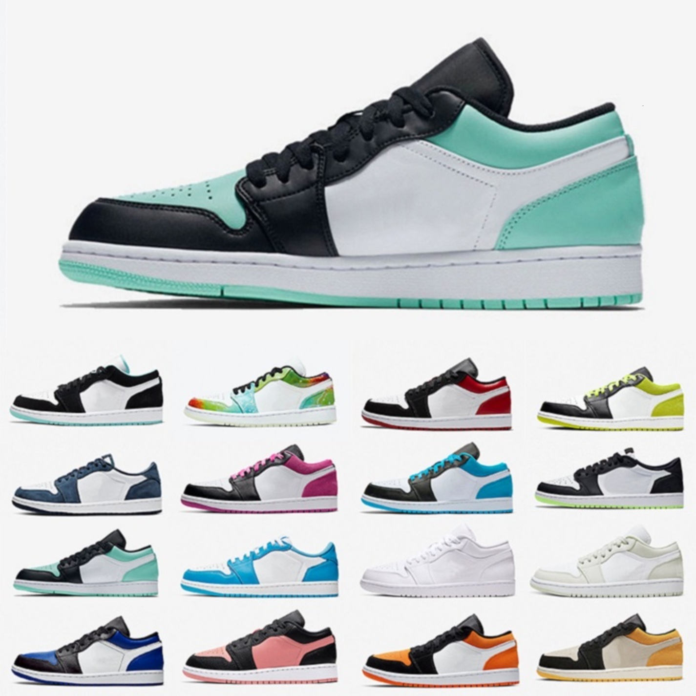 

Emerald Toe Multicolor Royal Shattered Backboard 1 low Air Mens Basketball shoes 1s Bred outdoor Men Women trainer Sports Sneakers, Box fees etc