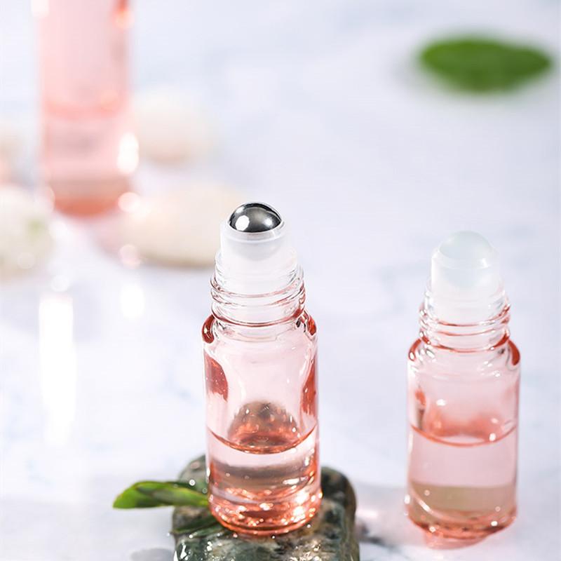 

12pcs/lot 5ml/10ML Rose Gold Roll On Bottle Thick Glass Empty Perfume Essential Oil Vials with Stainless Steel Roller Ball