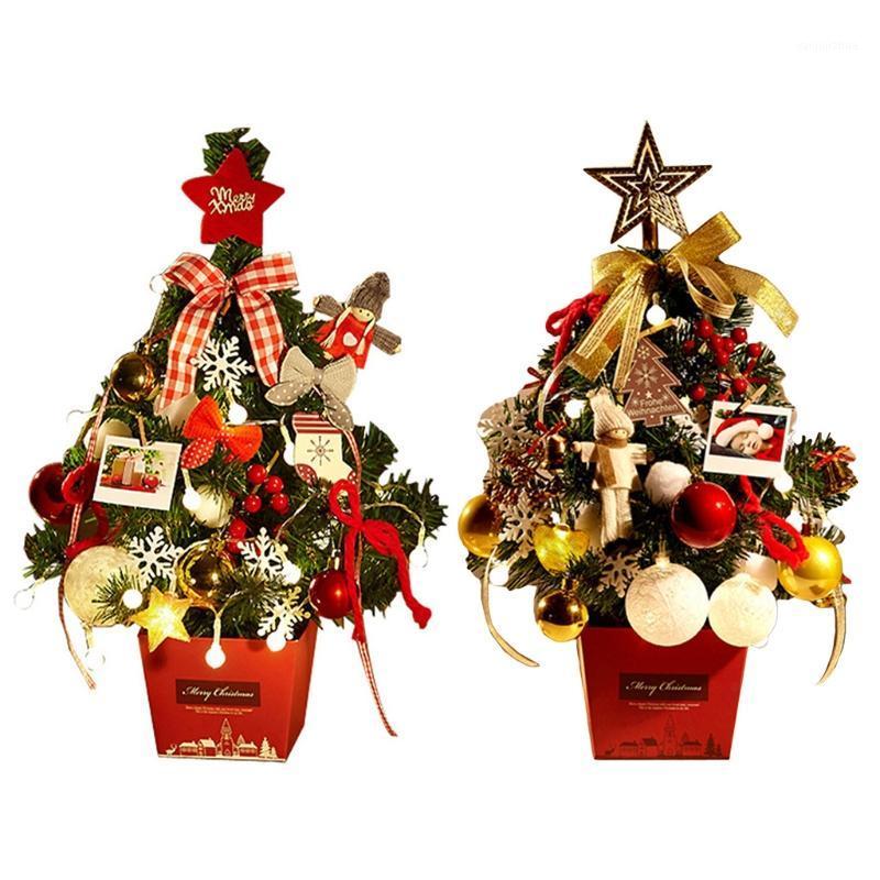 

Desktop Small Mini Artificial LED Christmas Tree with Light Lamp Desk Ornaments1