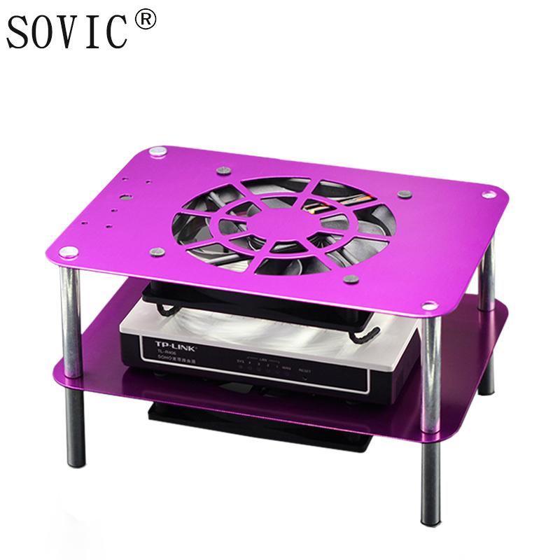 

WIFI router broadband cat network set-top TV box Cooler Cooling DC 5V USB Fan 120 double rack organizer metal shelf support