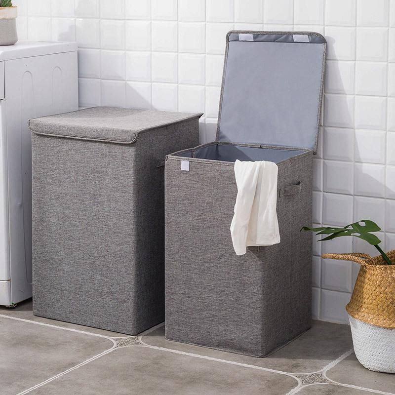 

Large Capacity Cotton Linen Laundry Basket Bathroom Dirty Clothes Storage Basket Household Collapsible Waterproof Laundry Hamper