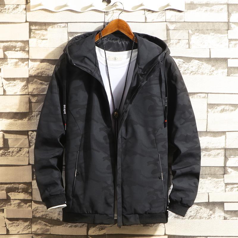 

MOXITU Men Casual Camouflage Hooded Jacket Spring Long Sleeve Clothes Mens Windbreaker Coat Outwear for Male Outdoor Activities1, Camouflage black