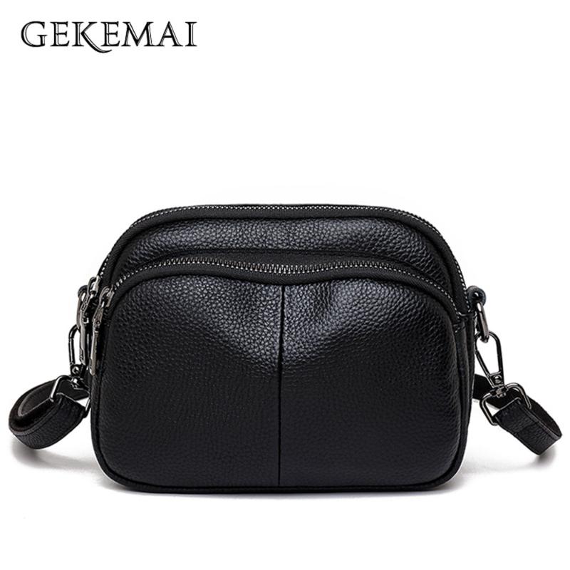 

Fashion Solid Color Women's Bags Casual Women Genuine Leather Shoulder Bags Luxury Designer Ladies Messenger Bag Bolsos De Mujer, Black