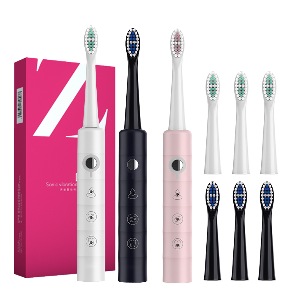 

Powerful Ultrasonic Super Sonic Electric Toothbrushes for Adults Kids Smart Timer Rechargeable Whitening Toothbrush IPX7 with 3 Brush Heads