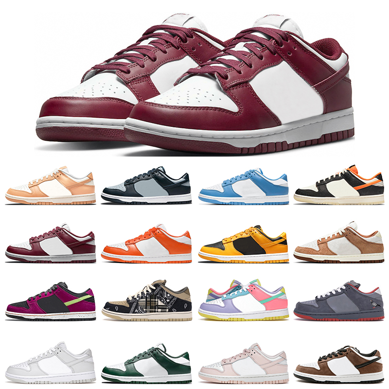 2022 Dunks Chaussures de course à pied pour hommes Femmes Noir Blanc Trail Bordeaux Moyenne Curry Georgetown Syracuse Varsity Varsity Varsity Cas