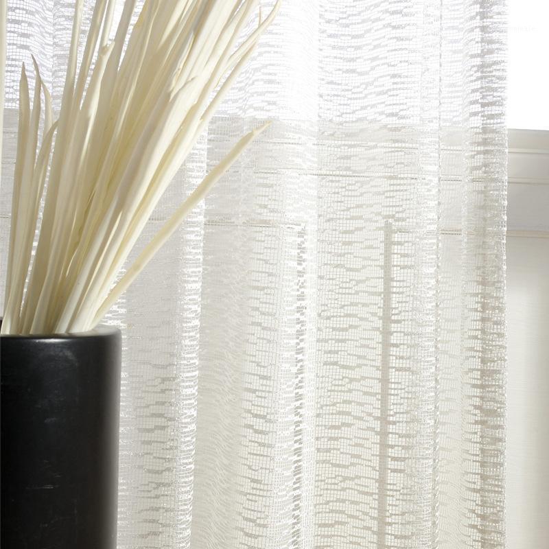 

Mosaic Modern Minimalist Plaid Jacquard Screens Tulle Curtains For Living Room White Sheer Curtains Cortinas Rideau Voilage1, As pic