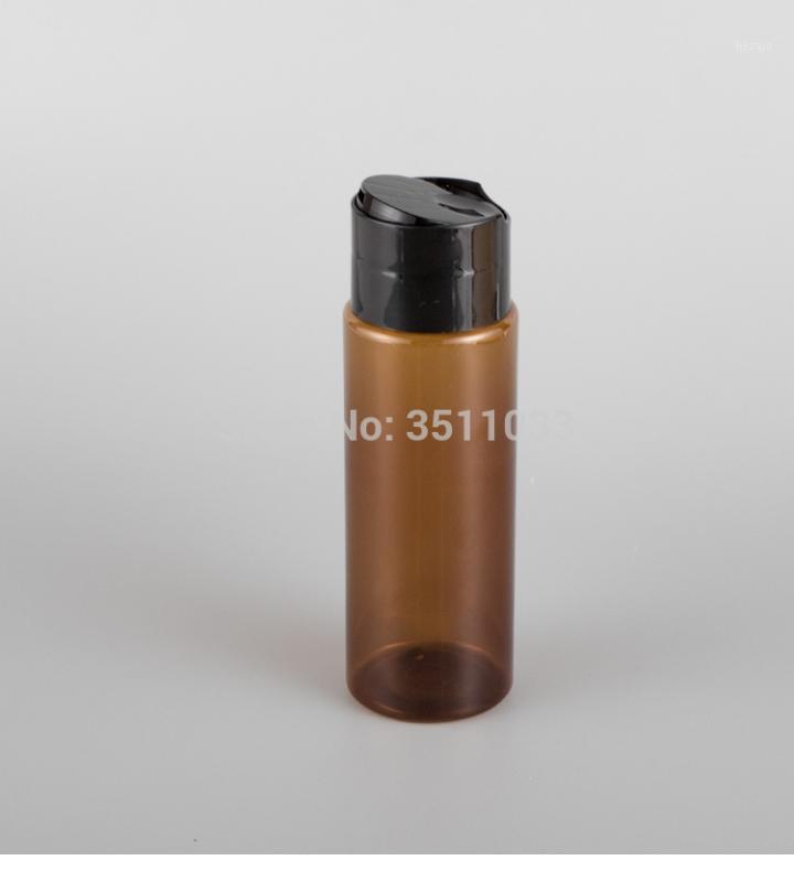 

250ml Brown Empty Cosmetic Container Bottle With Disc Top Cap 250cc PET Shampoo Liquid Soap Bottle Travel Press Screw Li1