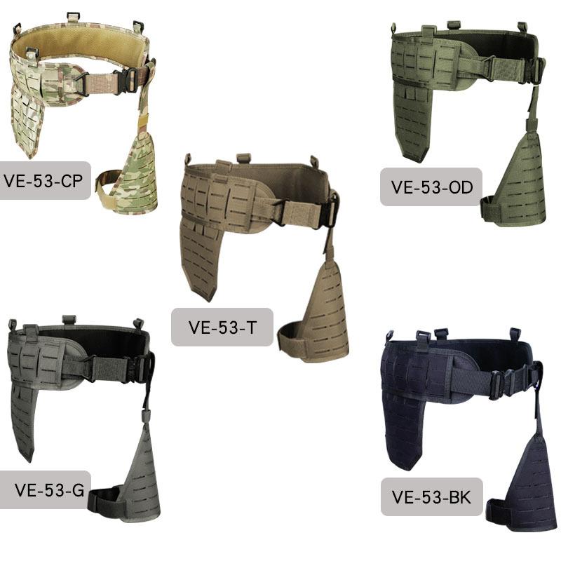 

New WoSporT Tactical Ultra-wide Tactical Quick Release Breathable Laser Multifunctional Waist Seal Set, Bk