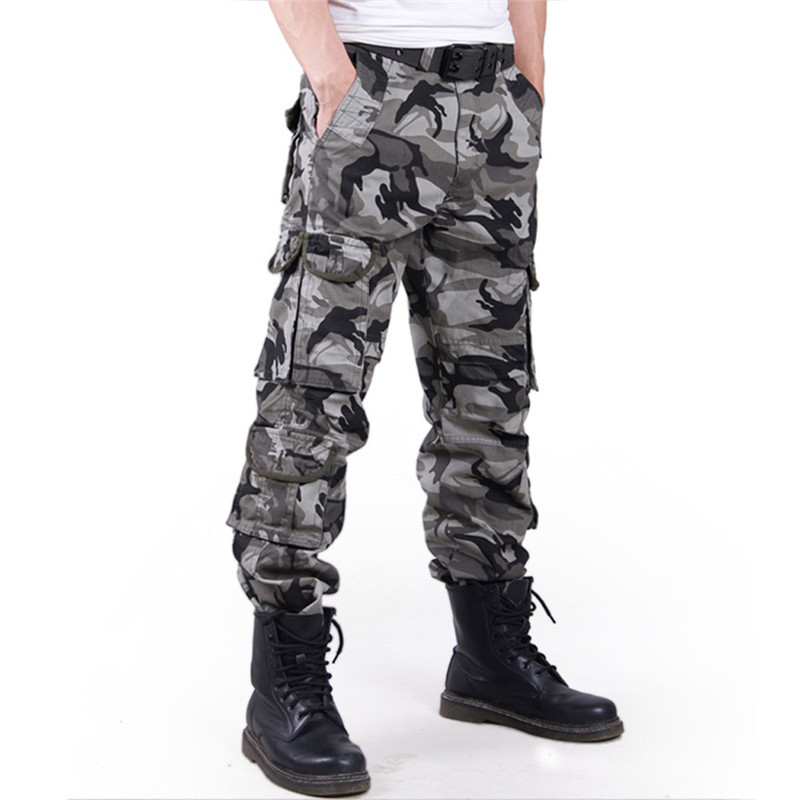 

2020 Cargo Denies Pants of Military Men... Tactical Camo Male Pants... with Many Men's Pockets... Long Army Camouflage Big-size. Z7x7, 9125 white bed