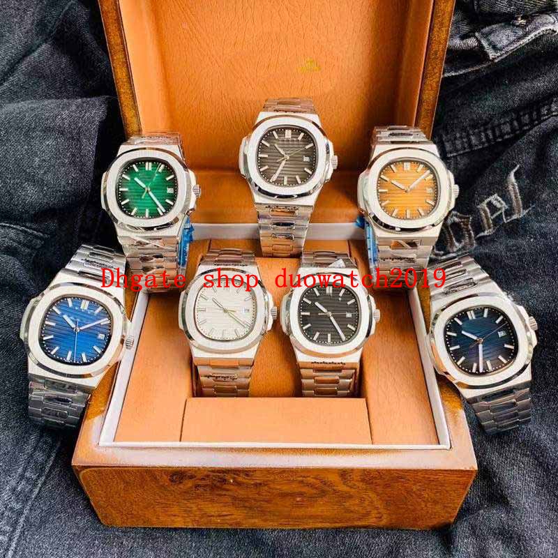 

7 Style Mens luxury High Quality Papers watch 40mm Nautilus 5711 Asia 2813 Transparent Mechanical Automatic Mens Sport Watches