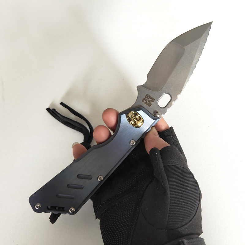 

Limited Custom Version SMF XL Folding Knife #55 Strong S35VN Blade TC4 Titanium Handle Perfect Pocket EDC Outdoor Tactical Knives Camping Hu
