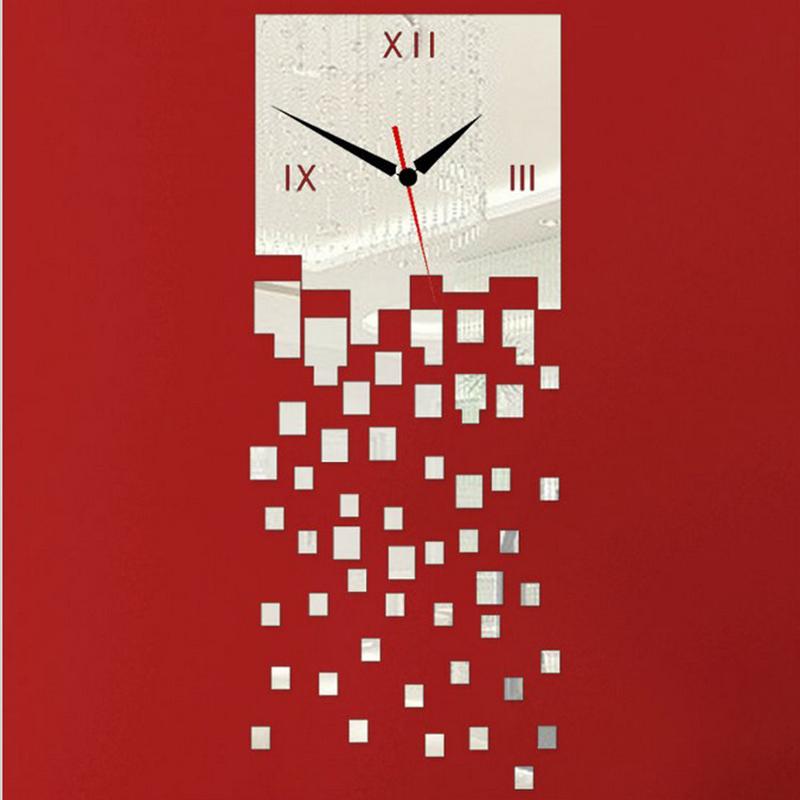 

new arrival 2020 Acrylic mirror wall clocks 3d home decor diy crystal Quartz self adhesive wall clock art watch free shipping