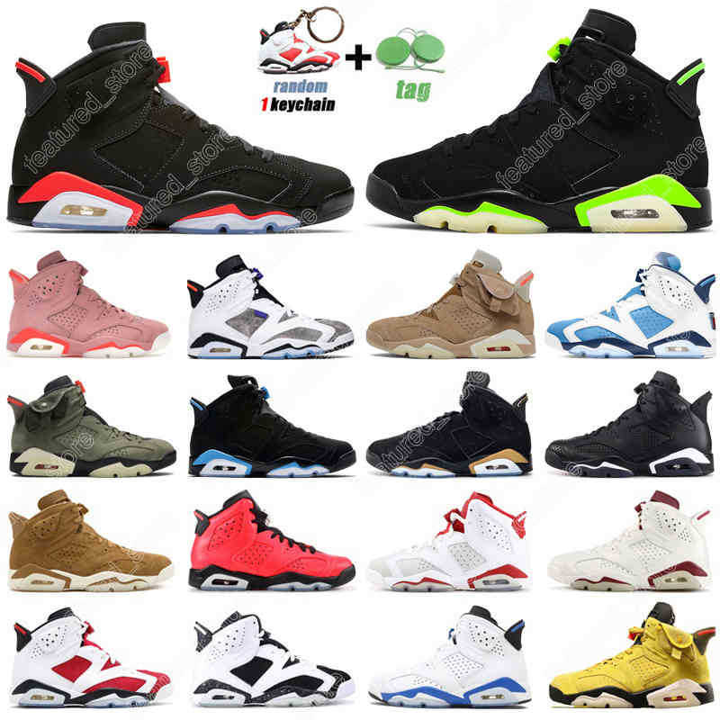 

7-13 6s UNC Basketball Shoes Mens Trainers 6 Electric Green Carmine Red Infrared Hare Angry bull Black Cat Outdoor Sports Sneakers