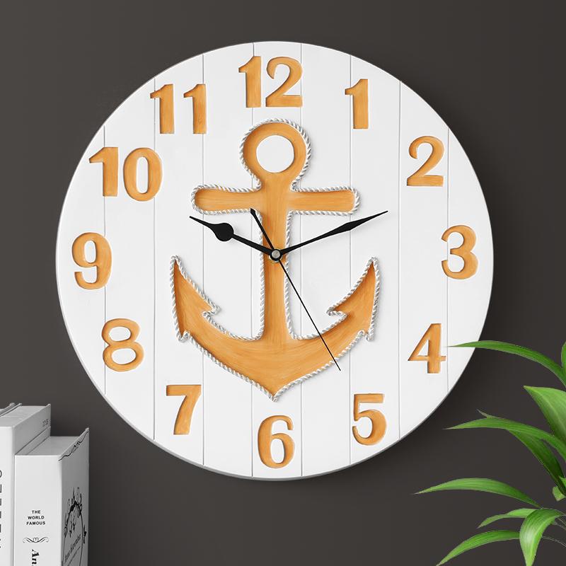 

Resin anchorr pattern Silent Quartz wall Clock modern new design 2020 Art clocks for home decoration office wall decor watch