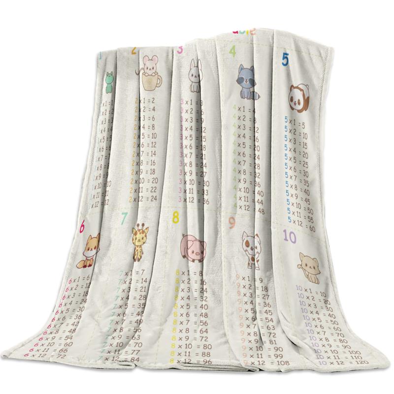 

Cartoon Animal Cute Multiplication Vote Flannel Blanket Soft Throw Blanket Warm Microfiber Blankets for Beds Office Sofa Items
