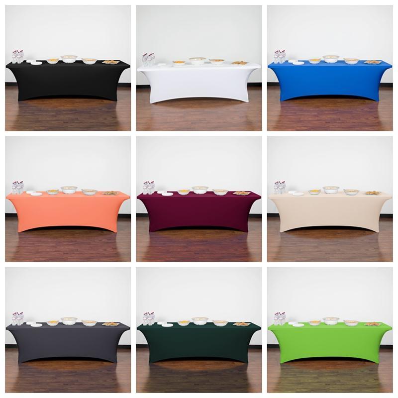 

1pcs Rectangular Tablecloth Spandex Stretch Table Cover For Wedding Table Cloth Hotel Home Event Party Decoration1, White