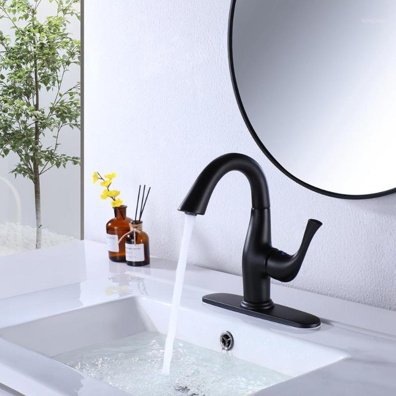 

New Modern Brass Bathroom Basin Black Faucet Bath Tap Cold And Hot Water Mixer 360 Rotating Multi Color With Cover Plate1