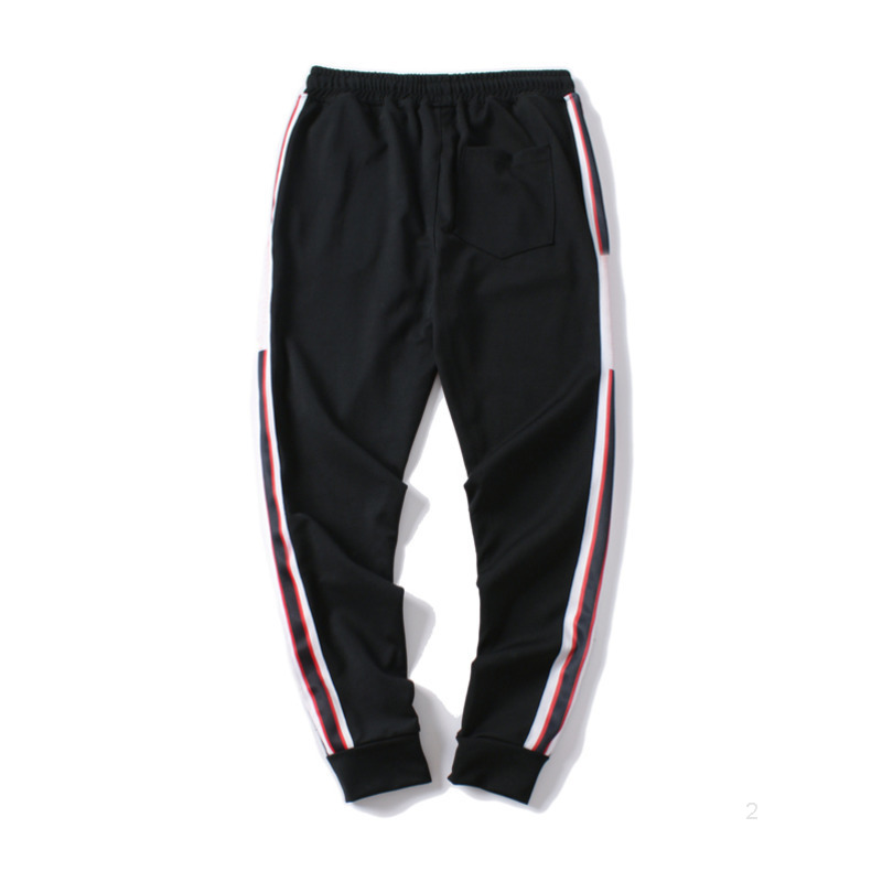 

Mens Jogger Pants Drawstring Sports High Fashion 4 Colors Side Stripe Joggers casual sport Comfortable and breathable, 8018-black