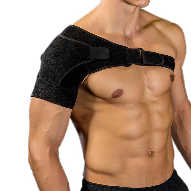 

Shoulder Brace Adjustable Sports Therapy Back Shoulder Brace Pad Wrap Support Belt Single Sports Protector, Black