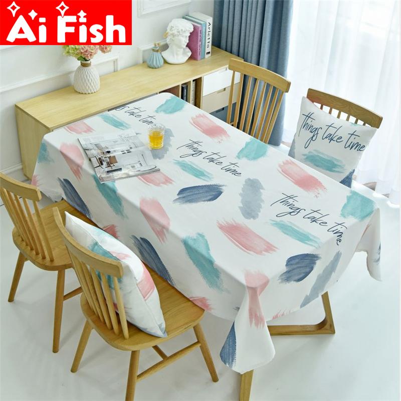 

Simple Nordic Colorful Graffiti Pattern Restaurant Waterproof Tablecloth Decoration Home Dining Table Tablecloth Cafe X029-4, Color 2