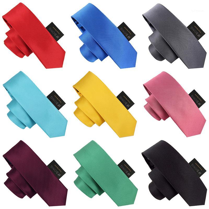 

High Quality 2020 New Designers Brands Fashion Business Casual 6cm Slim Ties for Men Necktie Solid Color Work with Gift Box1