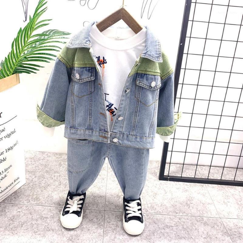 

Spring Boys Girls Clothing Sets Autumn Casual Boys Cute Denim jackets, T-shirts and jeans 3PCS Sport Suits Kids Clothes 6761, 3pcs sets