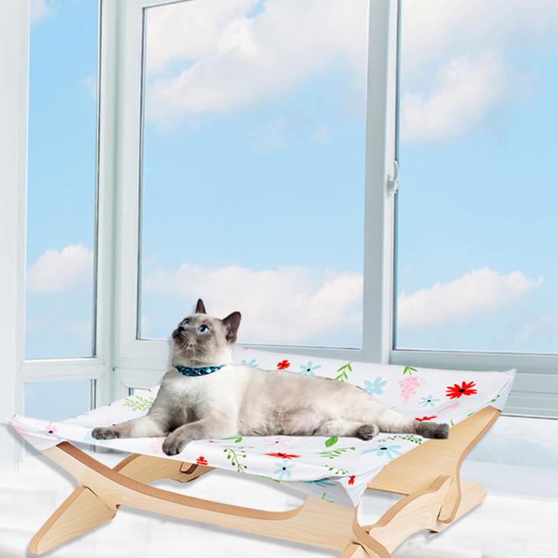 

Popular Square Mat Four-pointed Cat Hammock Wooden Removable And Cat Climbing Frame kattenbak mat
