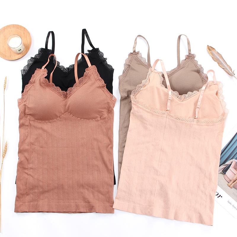 

Long Bra Women Padded Underwear Solid Lace Vest Strapless Wire Free Bra Breathalbe  High Elastic Crop Tops Sports Gym