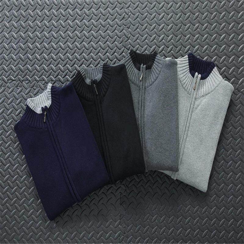 

New men's winter thick business casual cardigan sweater coat men's slim knit sweater coat warm autumn pullover men -2XL