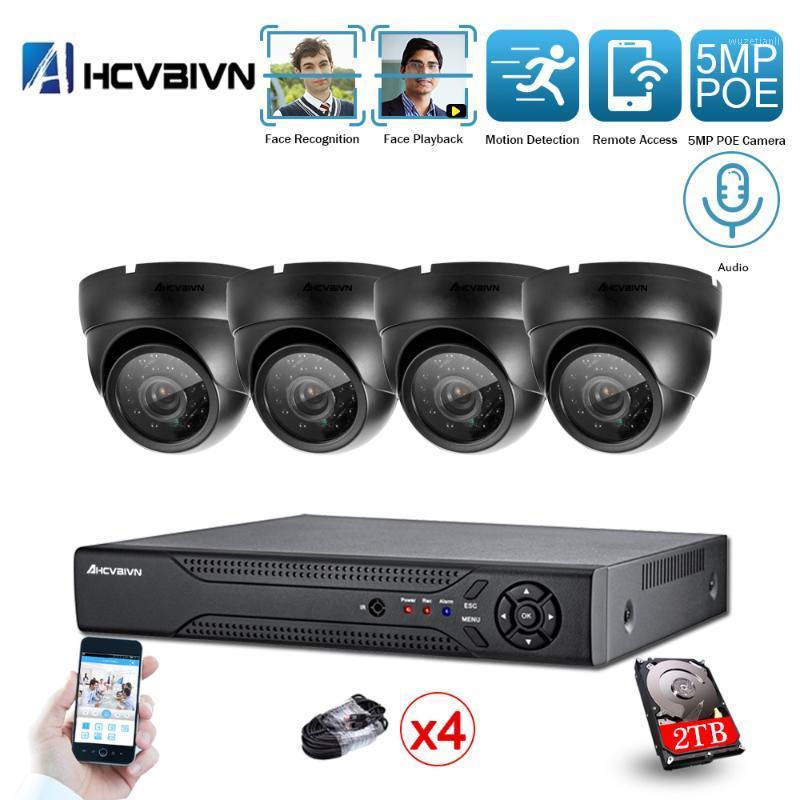 

AHCVBIVN H.265 + 4CH AI Face Detection 5MP POE IP Dome Camera System Kits Waterproof CCTV Security Video Surveillance Set1