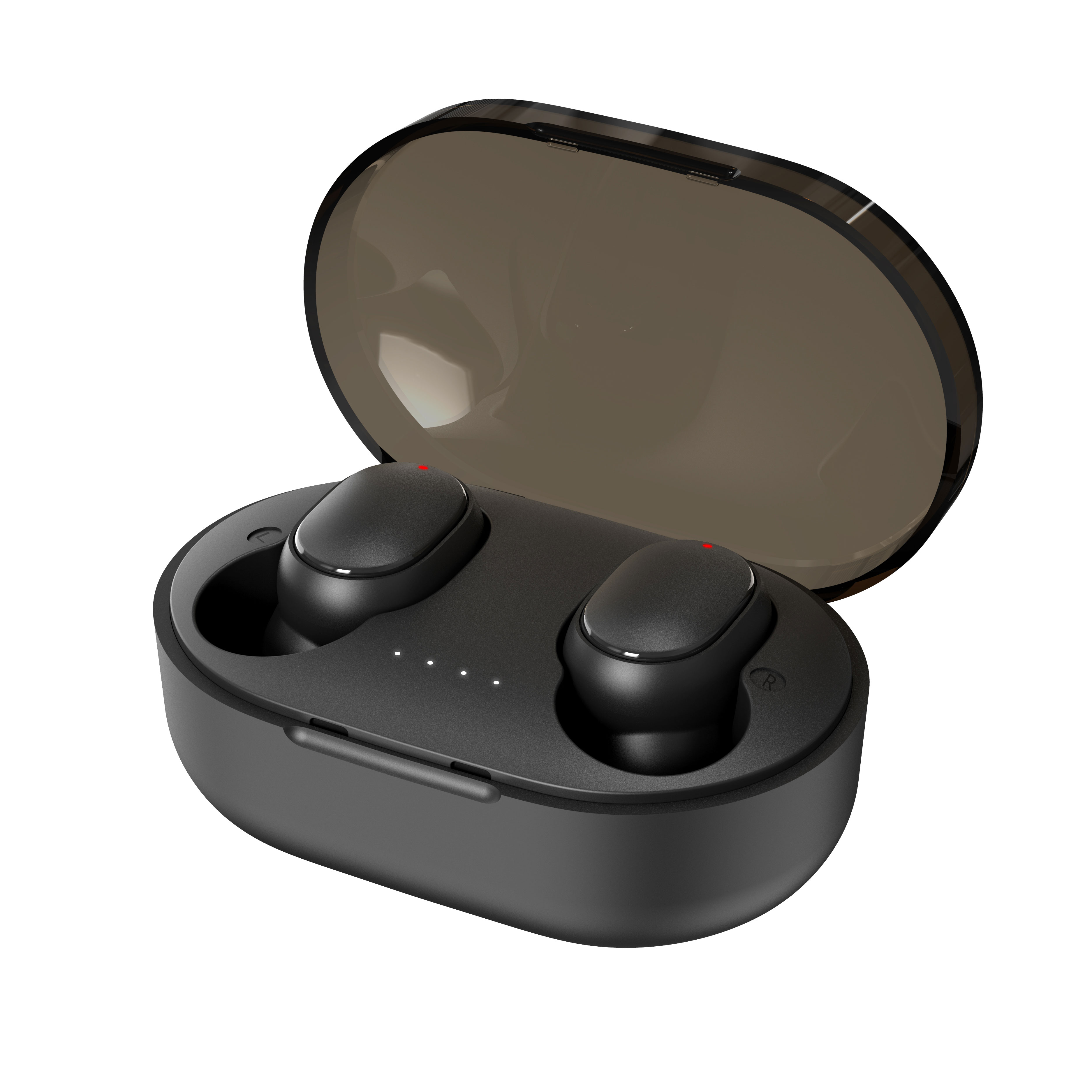 

A6R TWS Hifi stereo wireless invisible earphone Bluetooth 5.1 Noise Cancelling sport waterproof earbuds with mic, Black