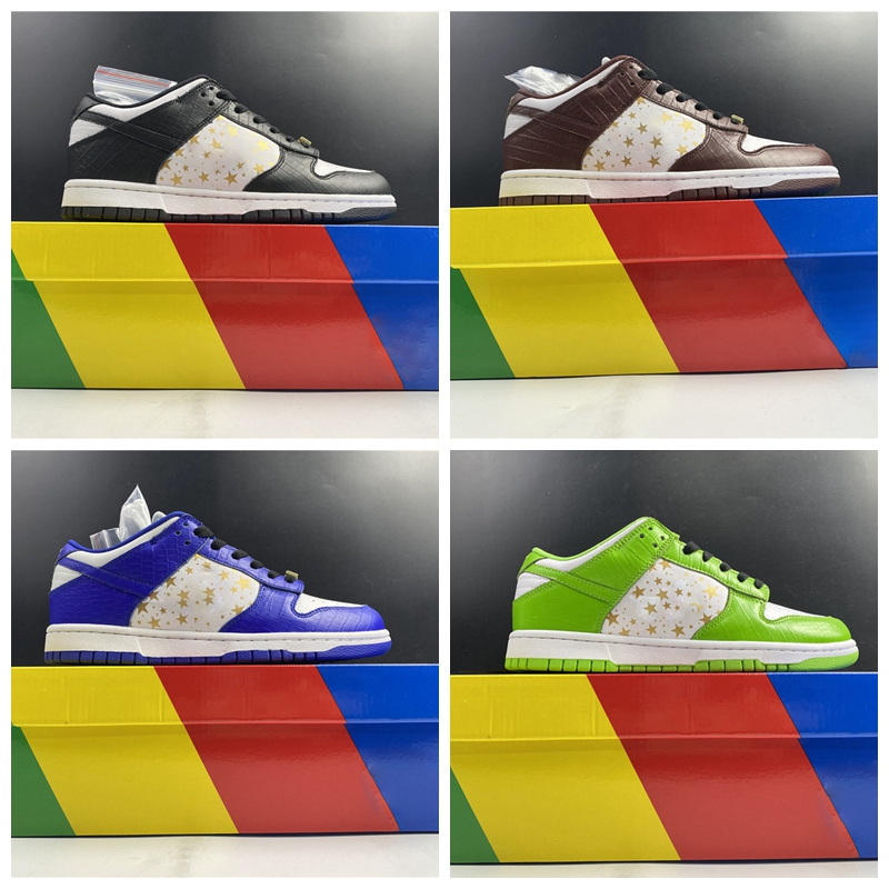

2021 OG super stars alligator print leather low green black blue black desginer Skateboard Shoes Men Women Trainer Sneakers DH3228