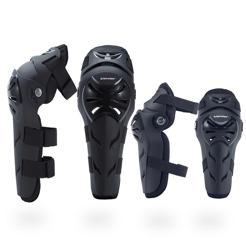 

Knee Pads, Black Adjustable Long Leg Sleeve Gear Crashproof Antislip Protective Shin Guards for Motorcycle Mountain Biking